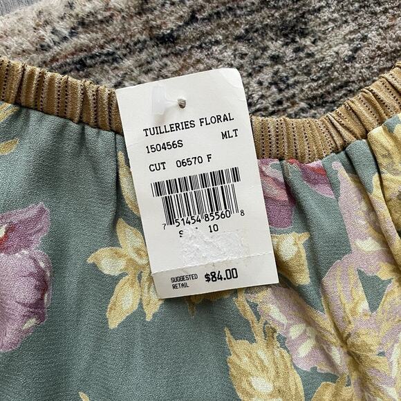 NWT Vintage Carole Little Wide Leg Pull On Pant Women 10 Tuilleries Floral Rayon - Picture 8 of 10